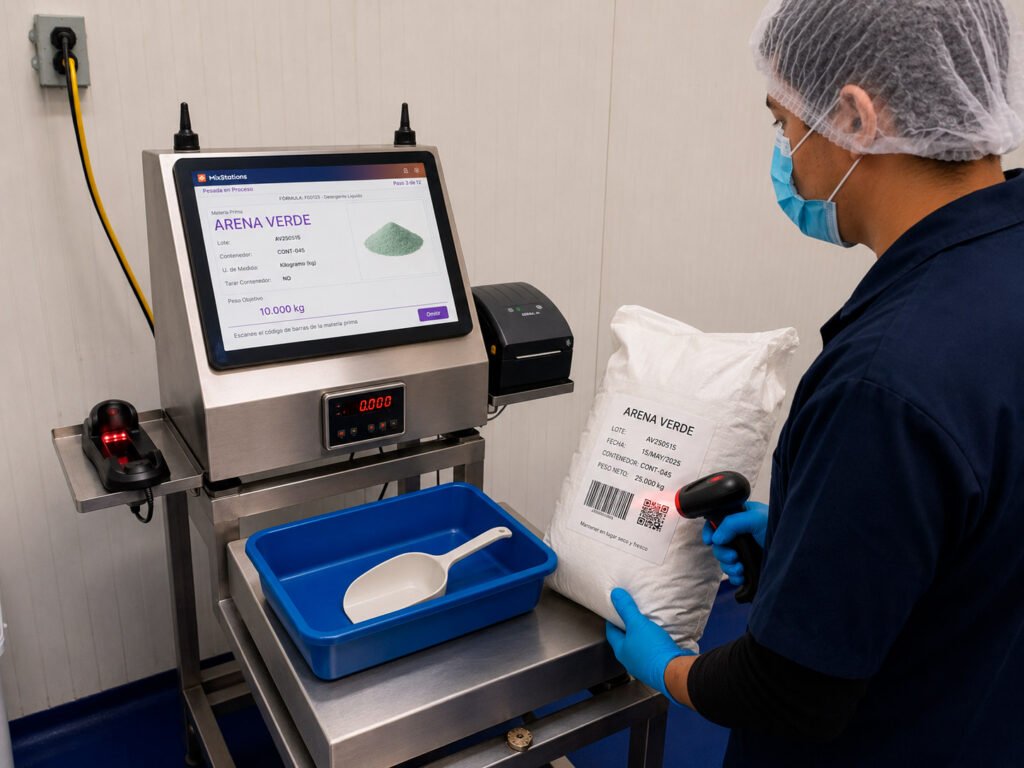 escaneo de materia prima
